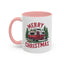 Christmas Mug - Merry Christmas Red & White Camper