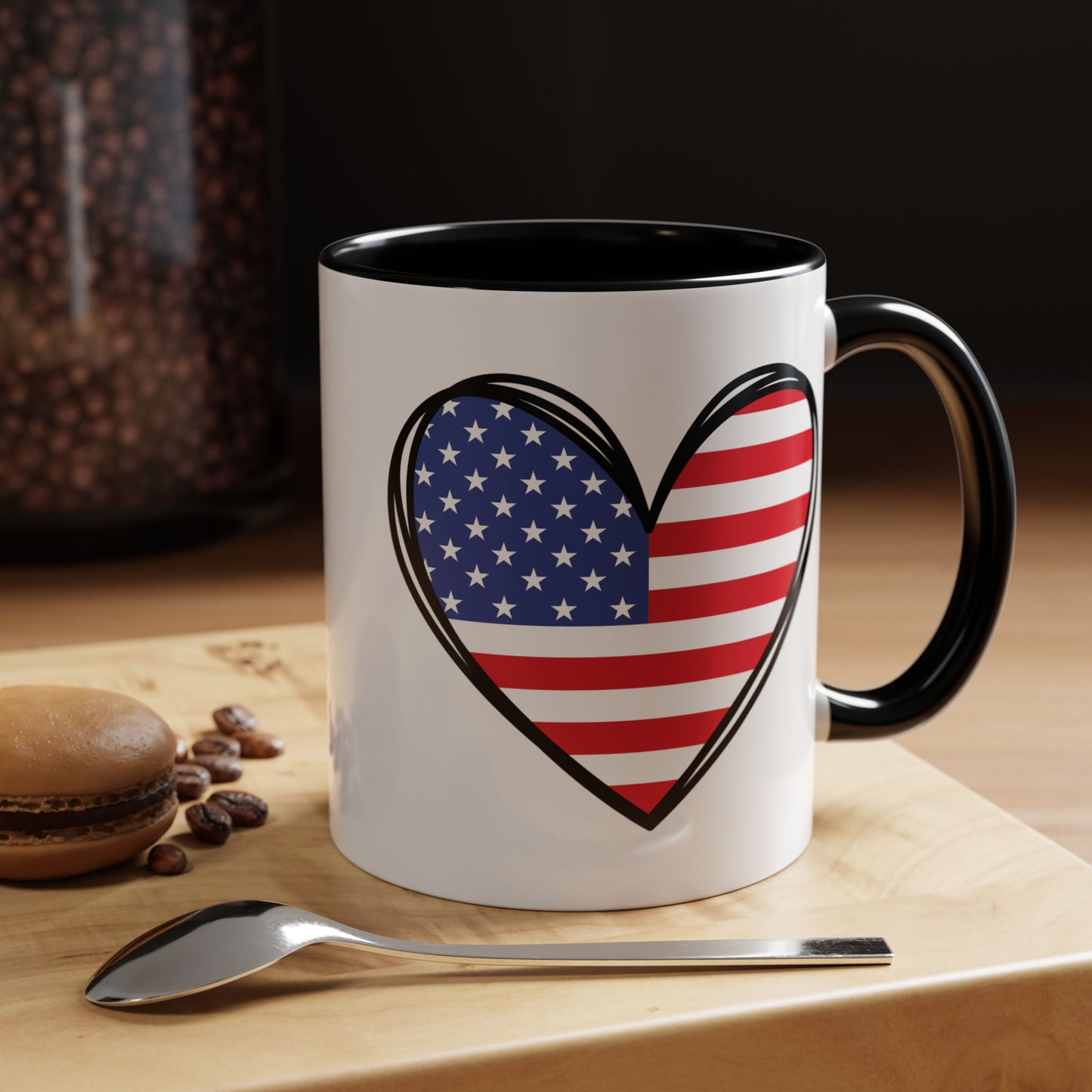 4th of July Mug - USA Flag Heart