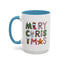 Christmas Mug - Merry Christmas Green Red & Gold Patterned Text