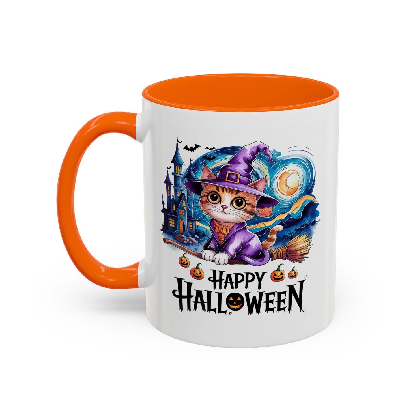 Halloween Mug - Happy Halloween Cat Witch