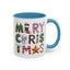 Christmas Mug - Merry Christmas Green Red & Gold Patterned Text