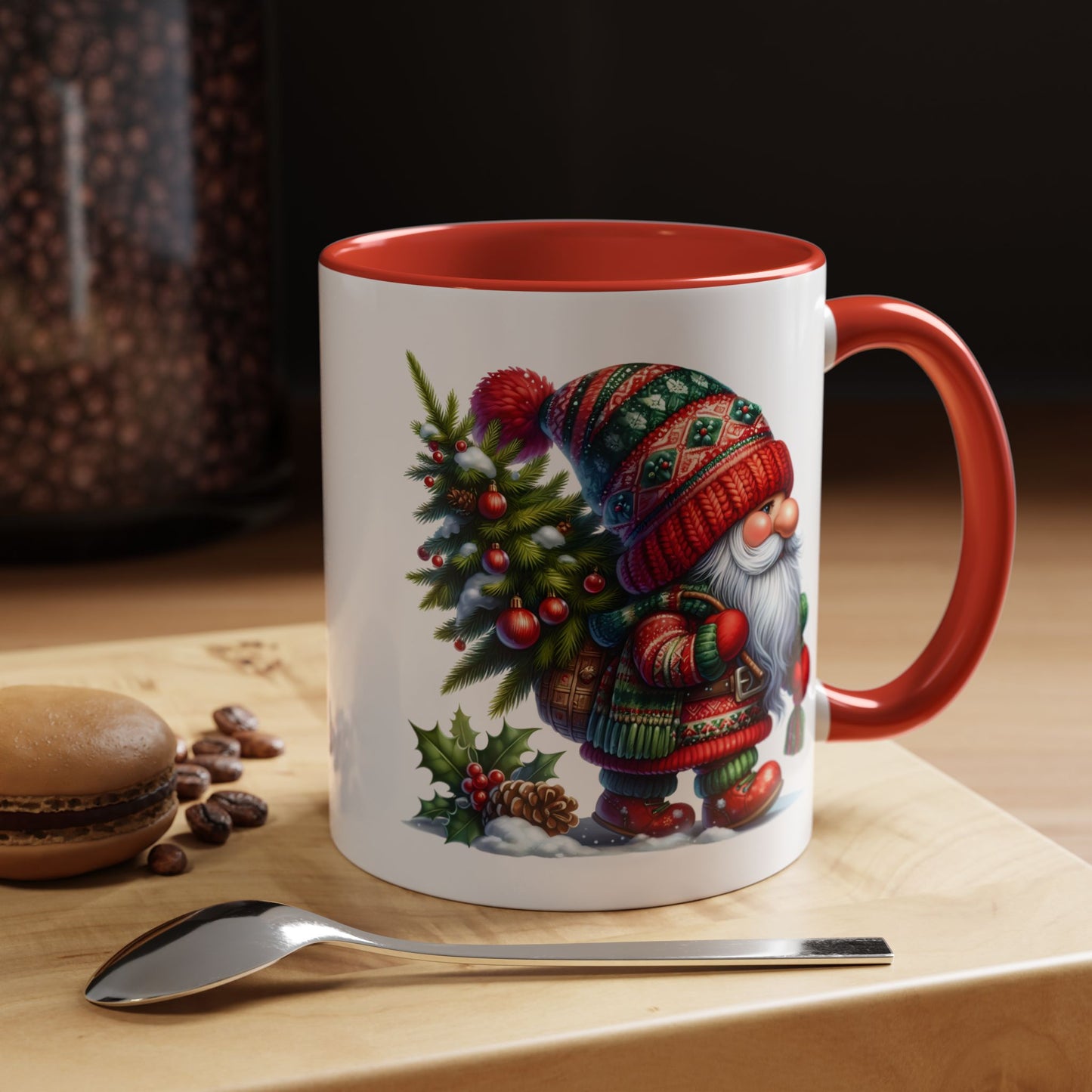 Christmas Mug - Gnome Christmas Tree and Pine Cone