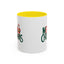 Christmas Mug - Merry Christmas Green & Red Text Santa Present