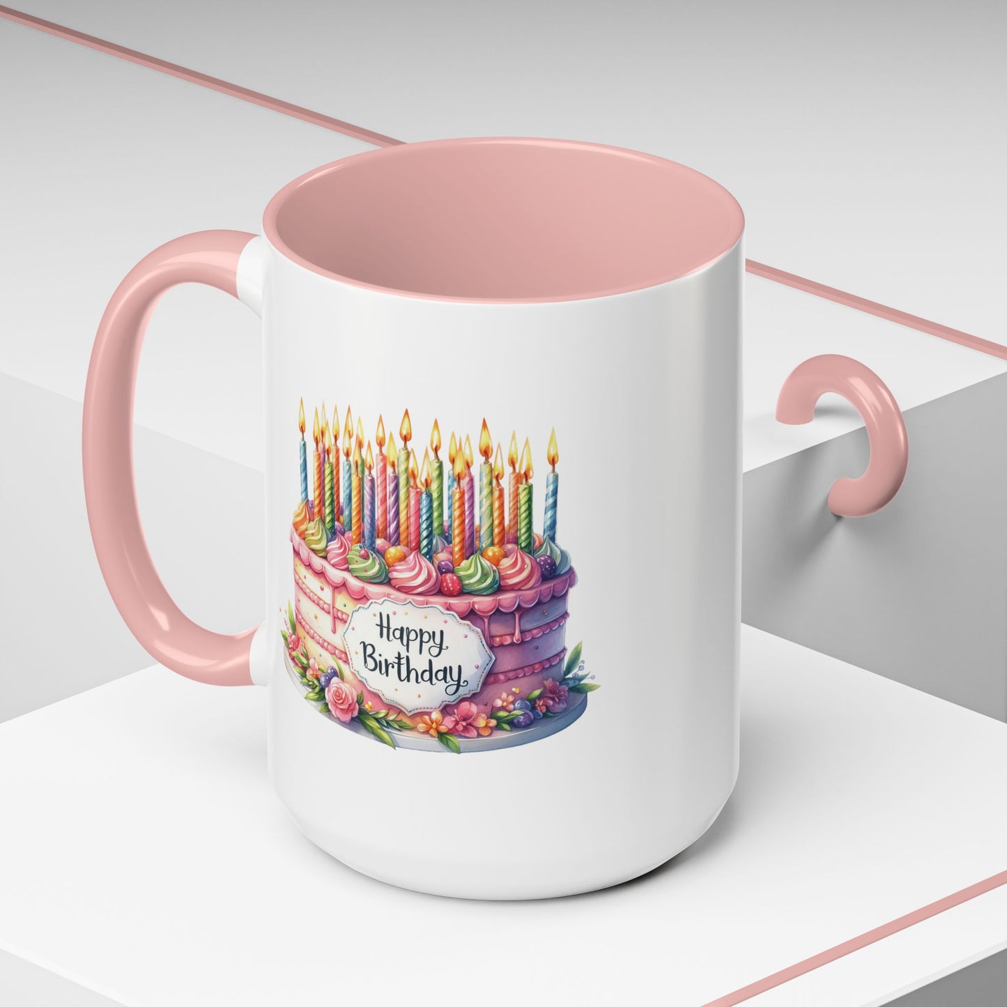 Birthday Mug - Happy Birthday Large Cake With...