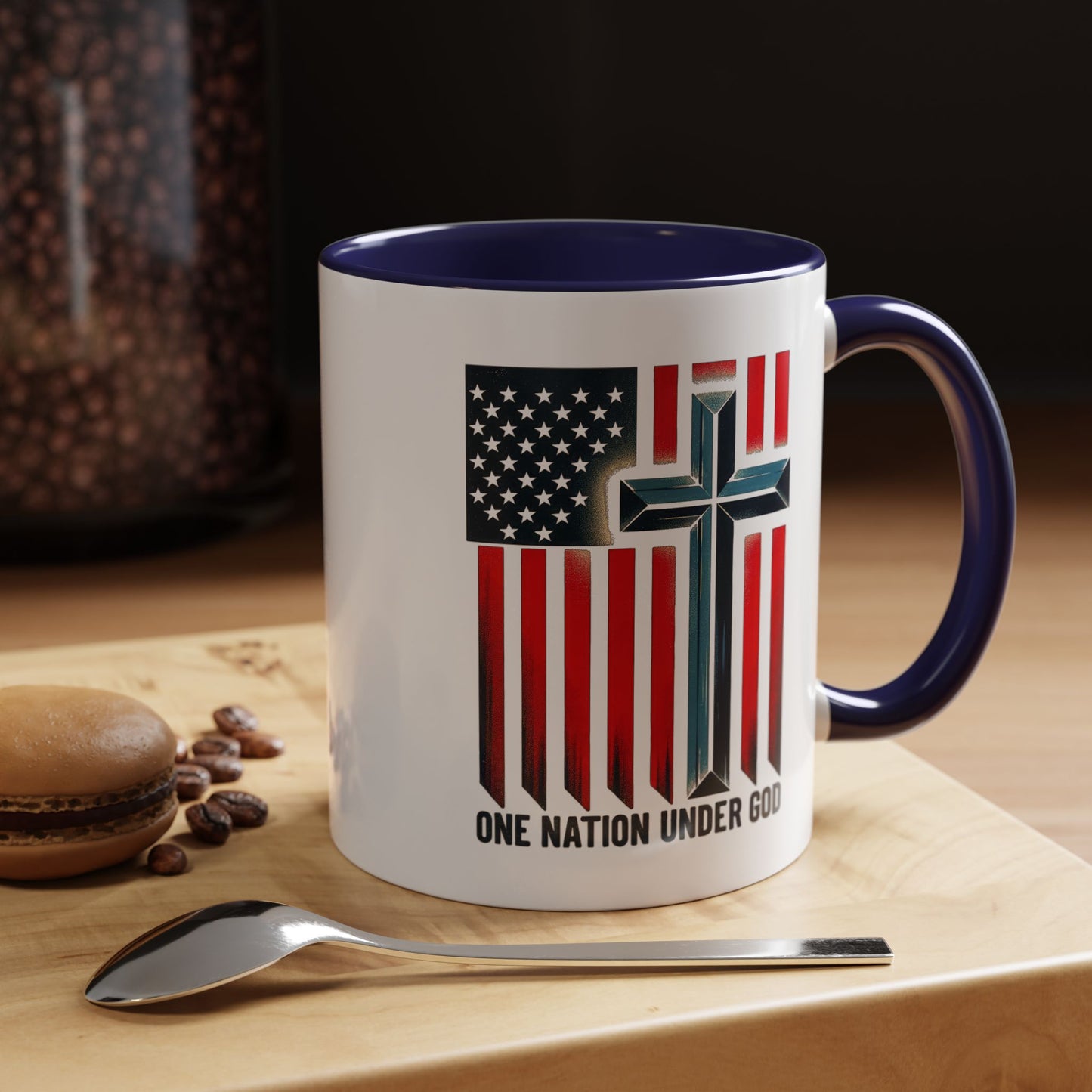 Religious Mug - One Nation Flag Cross