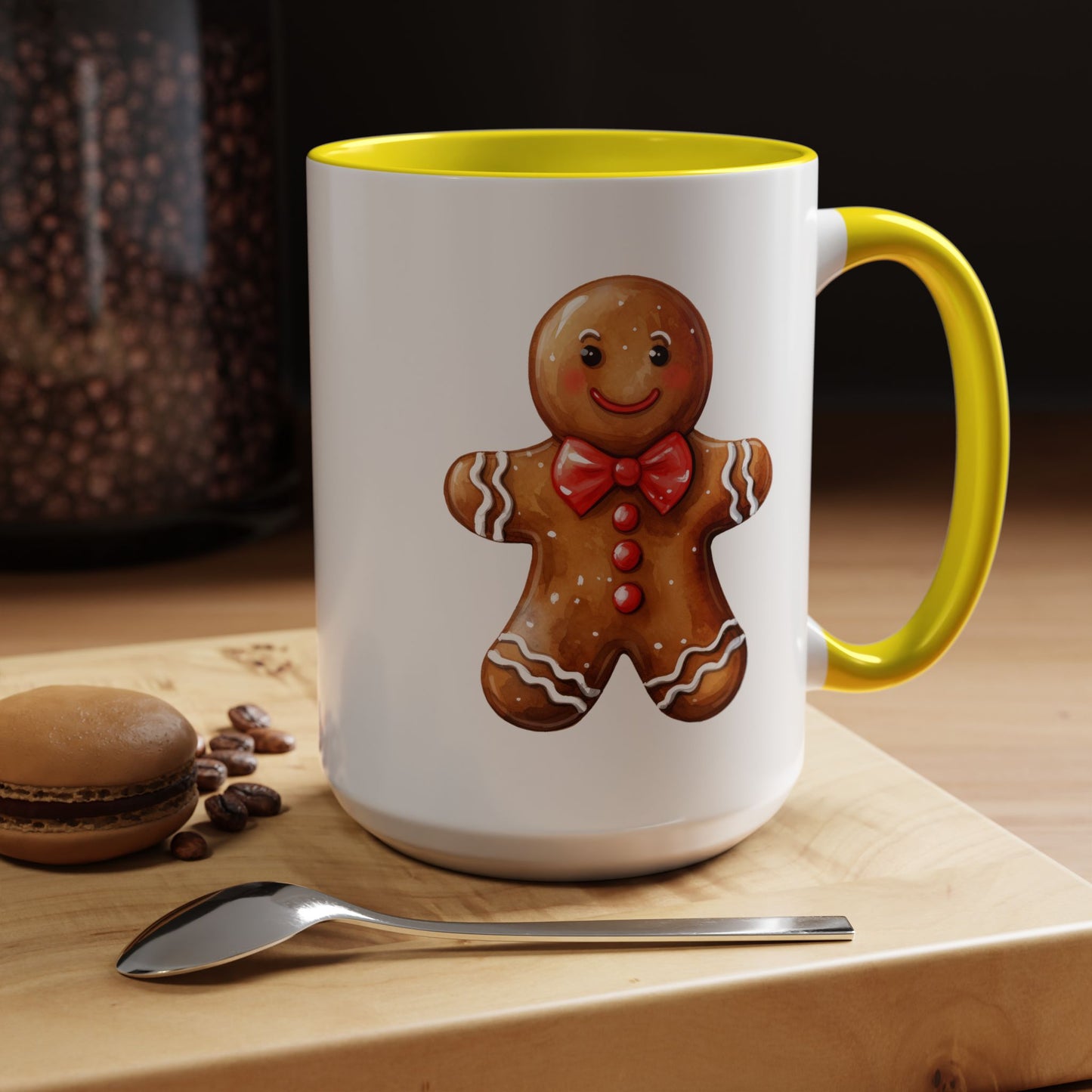 Christmas Mug - Gingerbread Man Red Bow