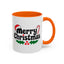 Christmas Mug - Merry Christmas Black Text Hat Candy Cane Mistletoe