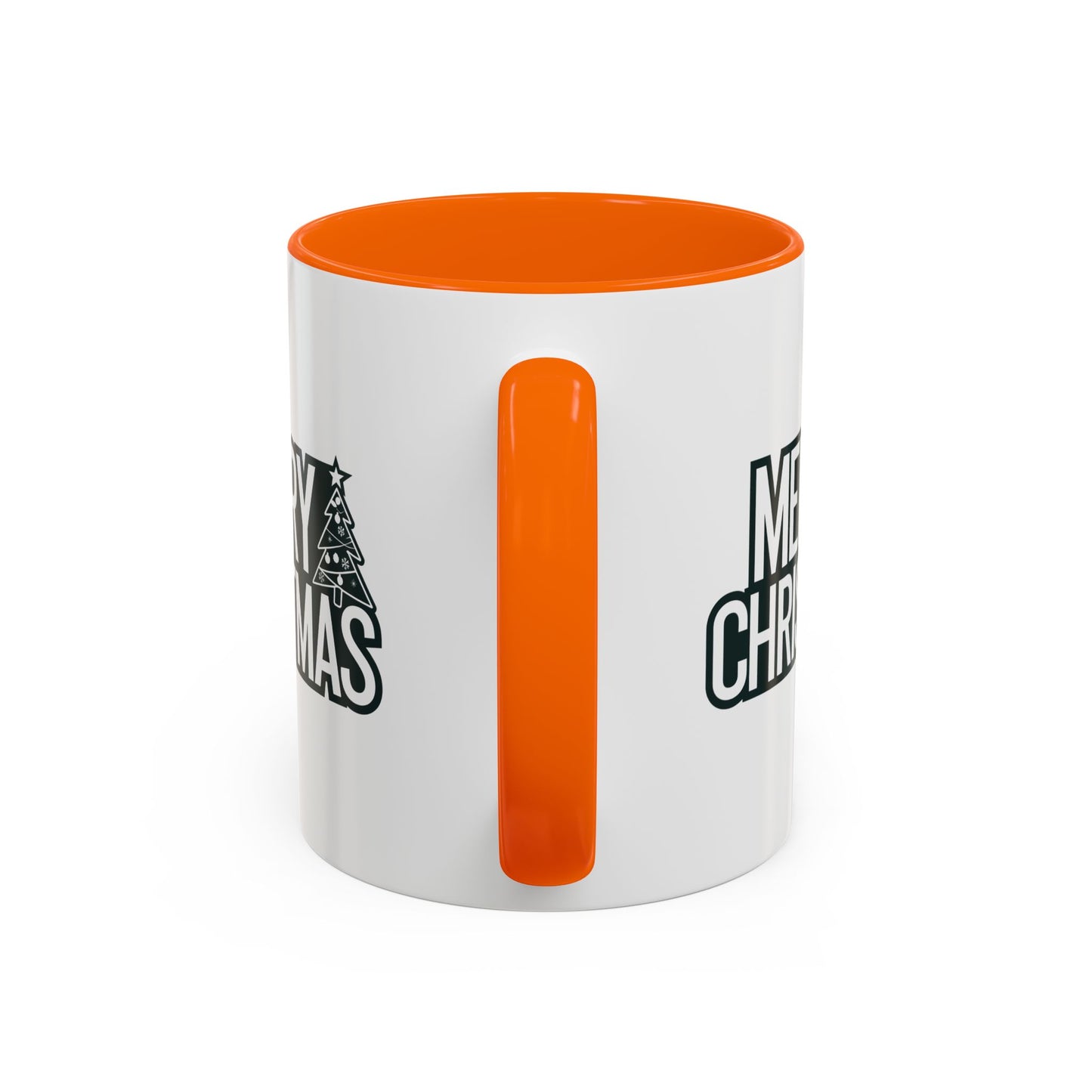 Christmas Mug - Merry Christmas White & Black Text Tree