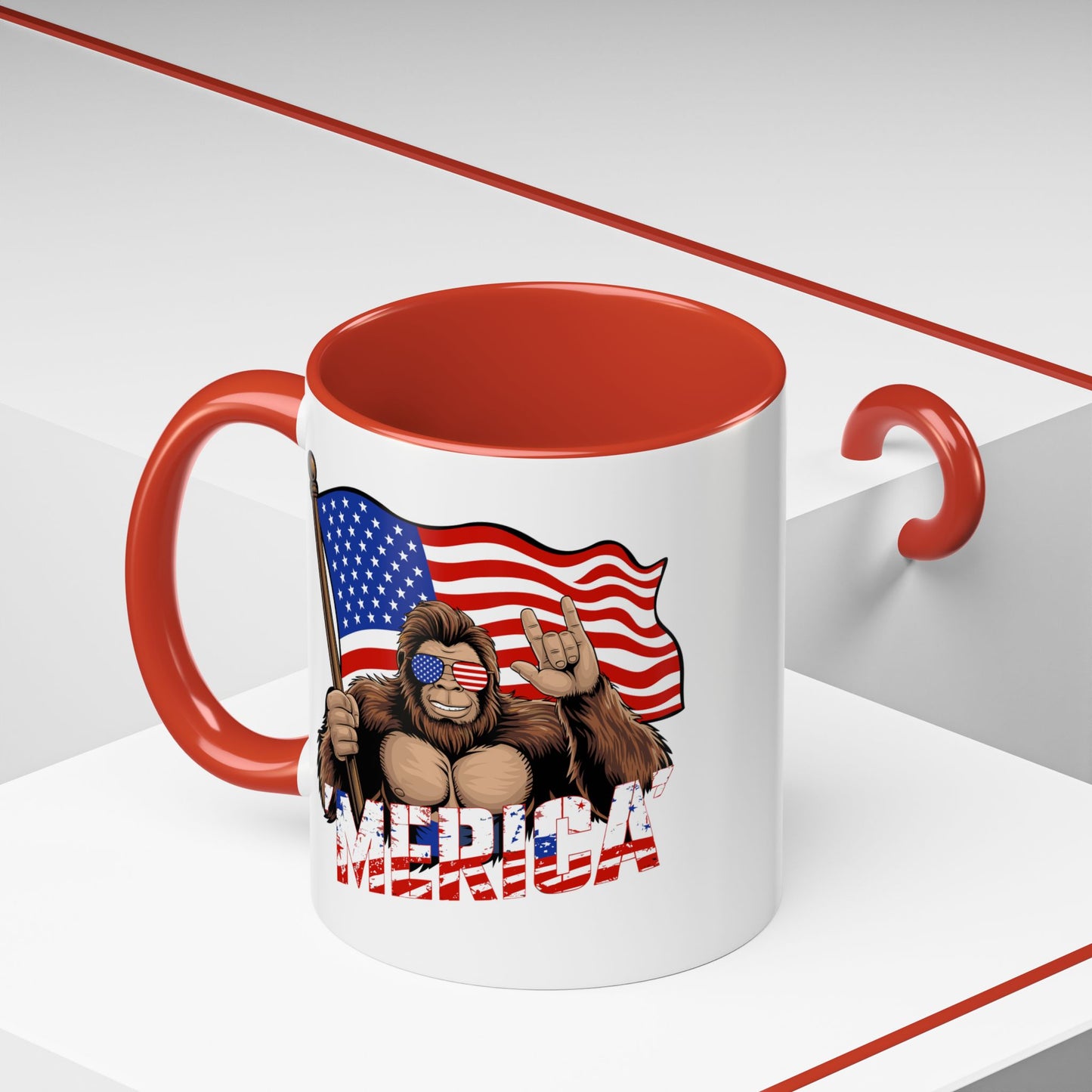 4th of July Mug - Bigfoot USA Flag
