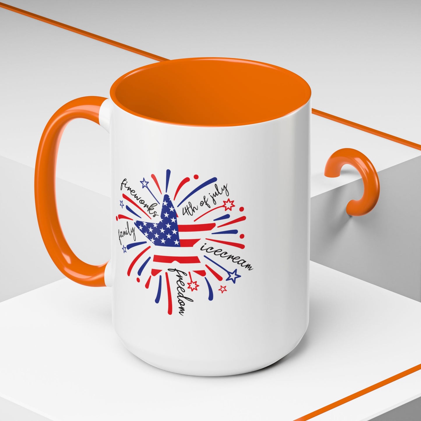 4th of July Mug - Star Flag Fireworks