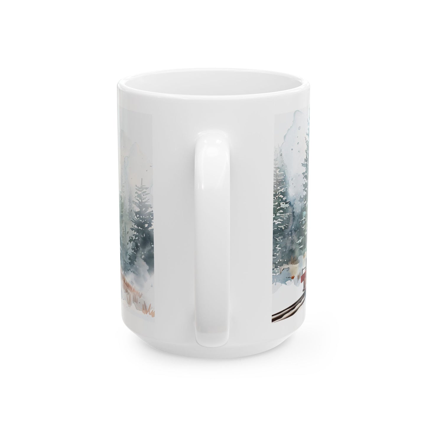Christmas Mug - Snowy Landscape Train Wrap 5