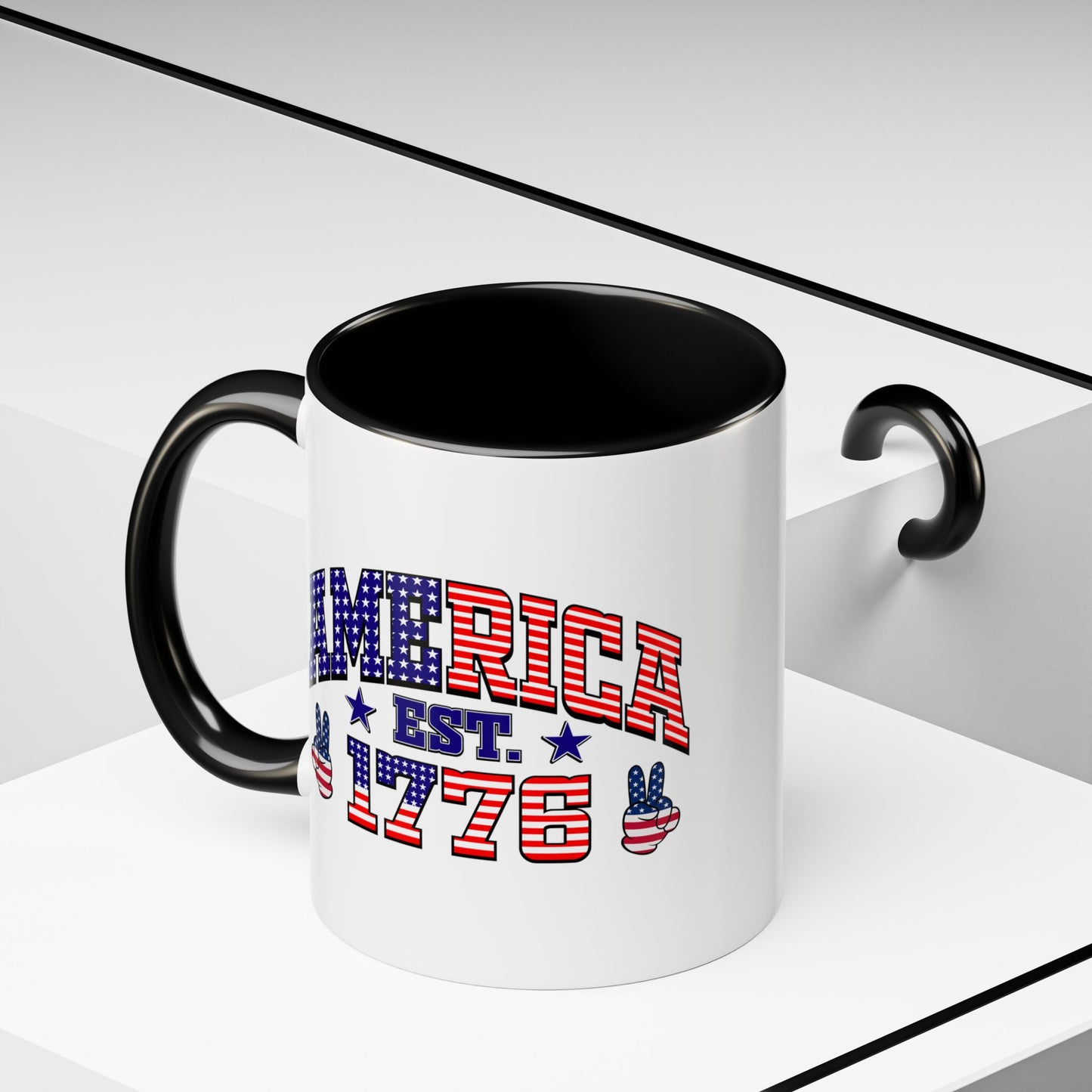 4th of July Mug - American Est 1776 Patriotic Flag