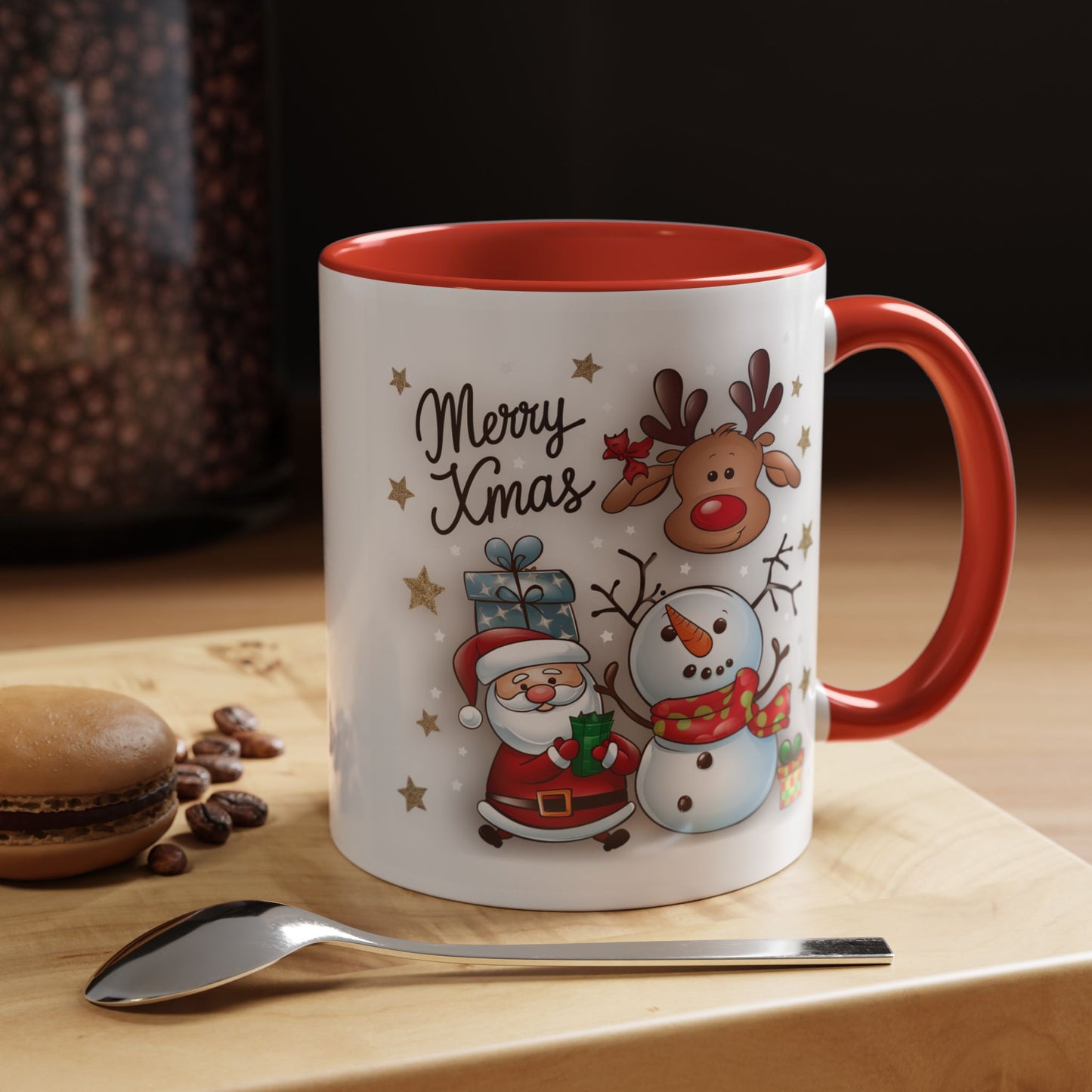 Christmas Mug - Merry Xmas Santa Snowman Reindeer