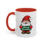 Christmas Mug - Merry Christmas White & Green Text Gnome Snow