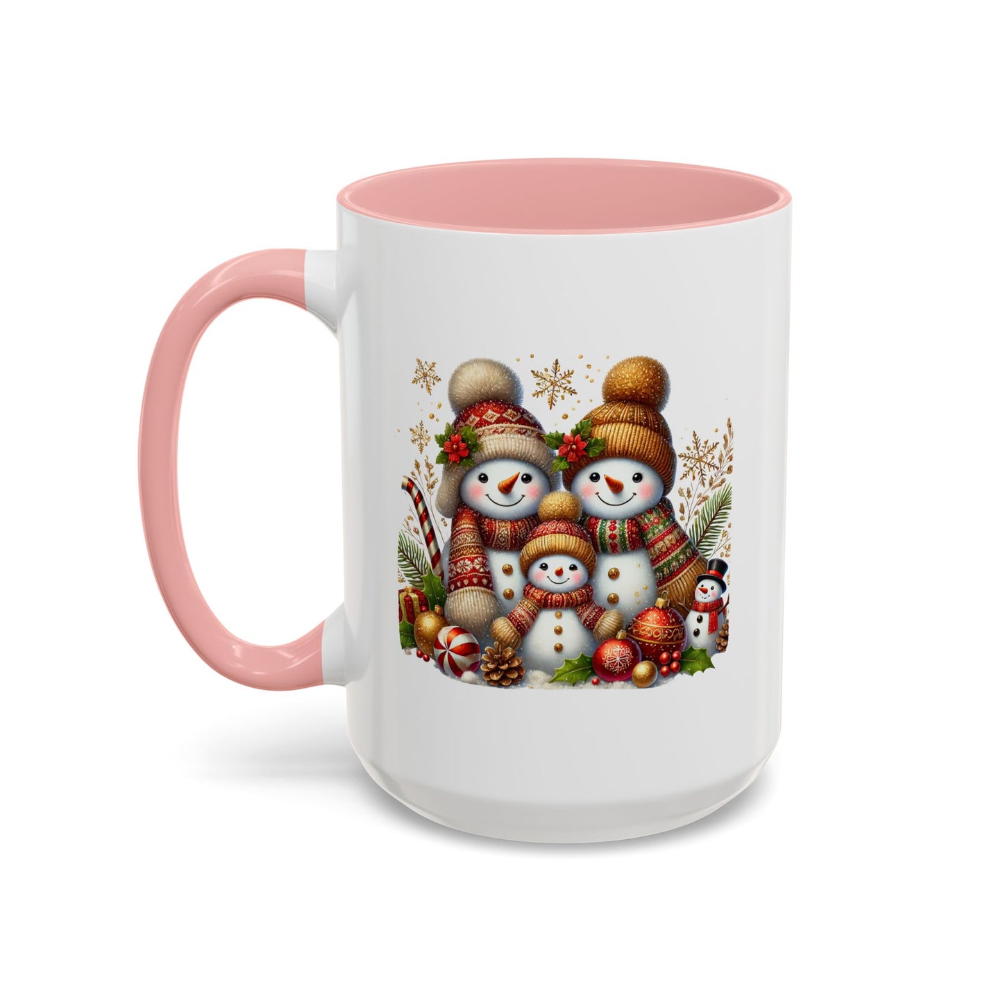 Christmas Mug - Gold Snowman Family