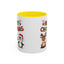 Christmas Mug - Red Green & Gold Text Reindeer Snowman Penguin