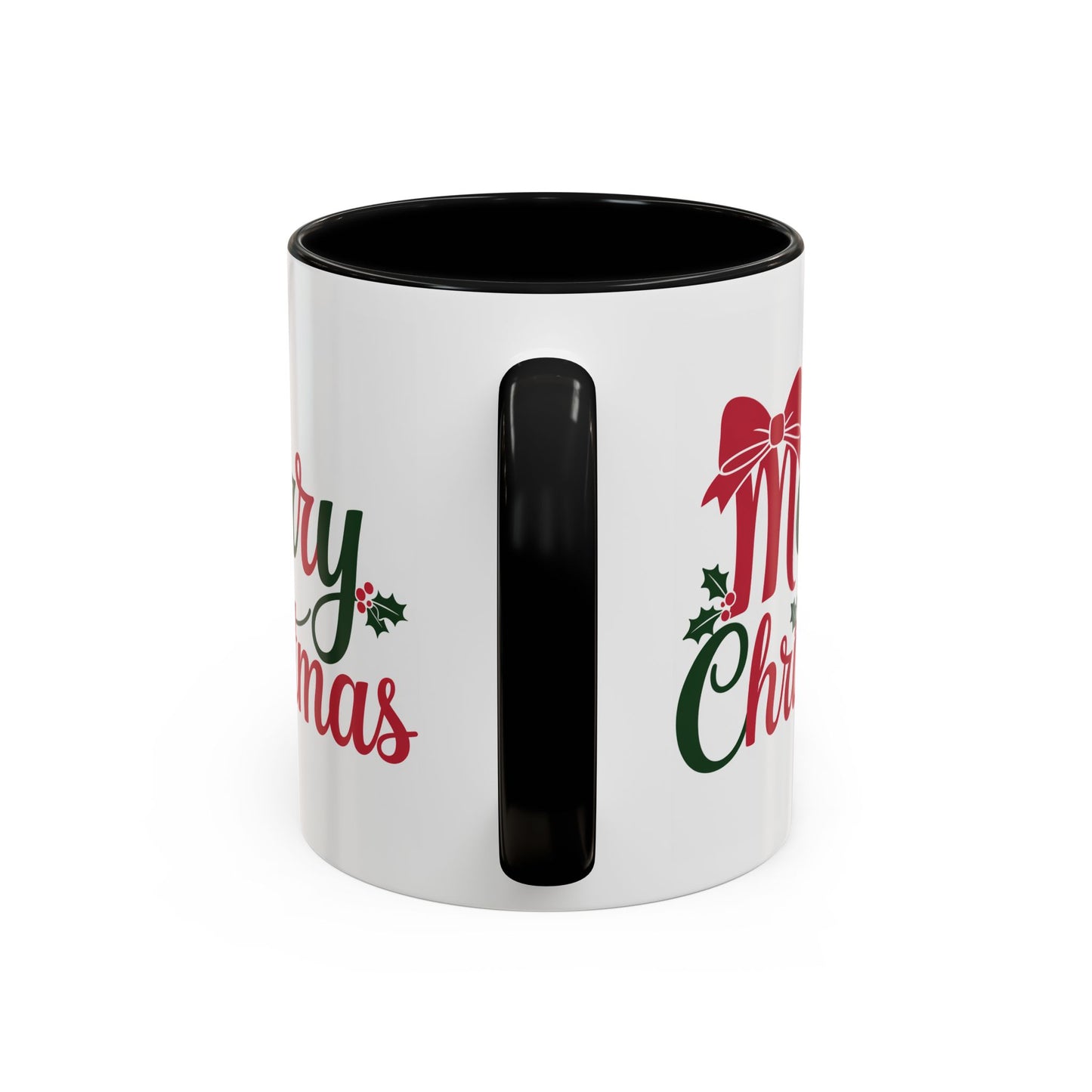 Christmas Mug - Merry Christmas Red & Green Text Bow