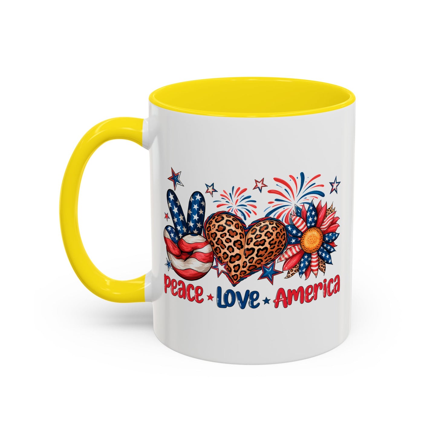 4th of July Mug - Peace Love America