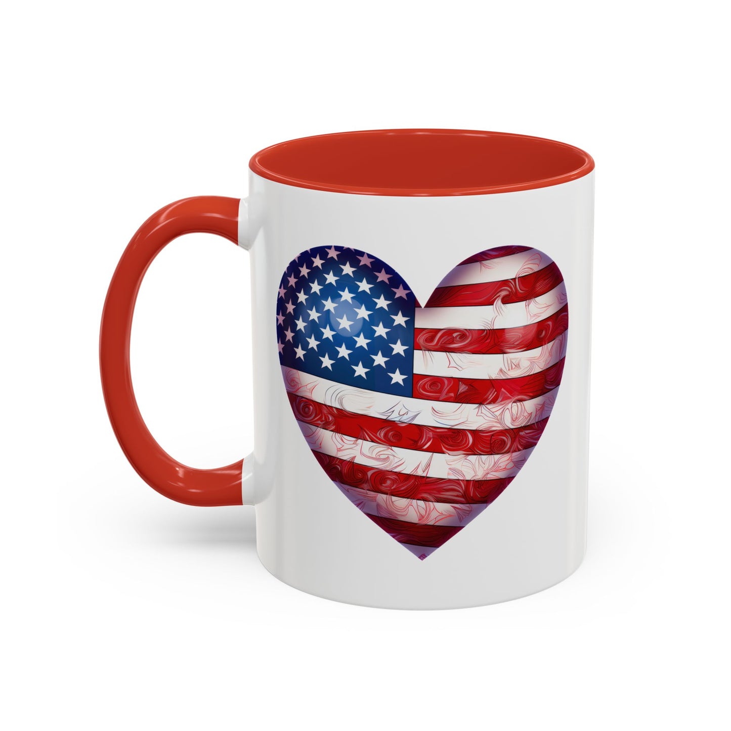4th of July Mug - Heart American Flag
