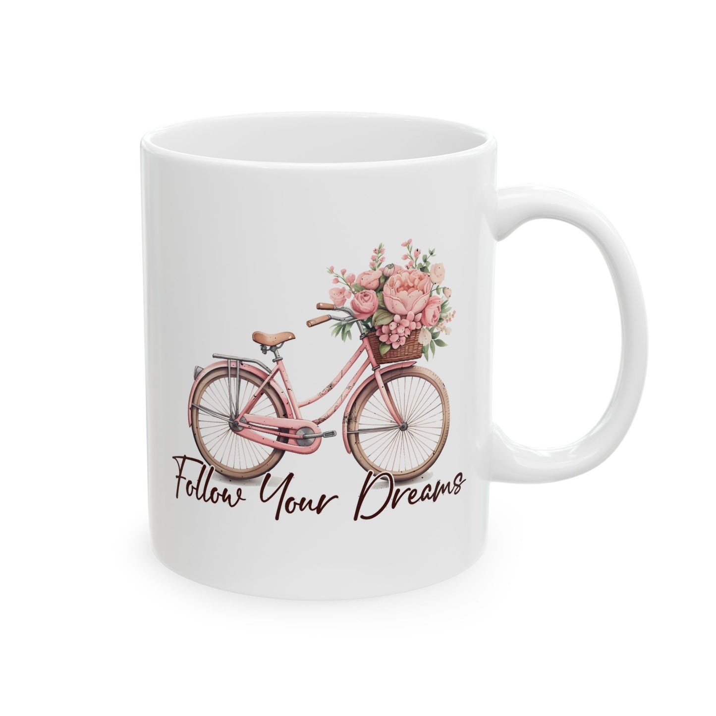 Motivation Mug - Follow Your Dreams Pink Bike