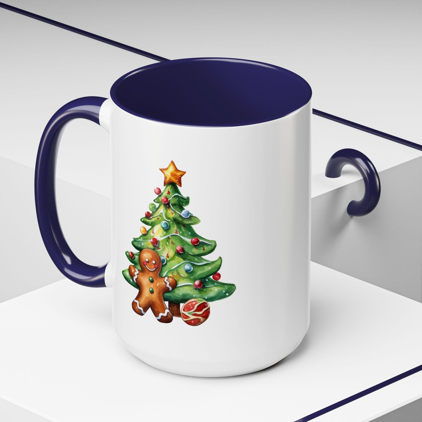 Christmas Mug - Gingerbread Man and Tree