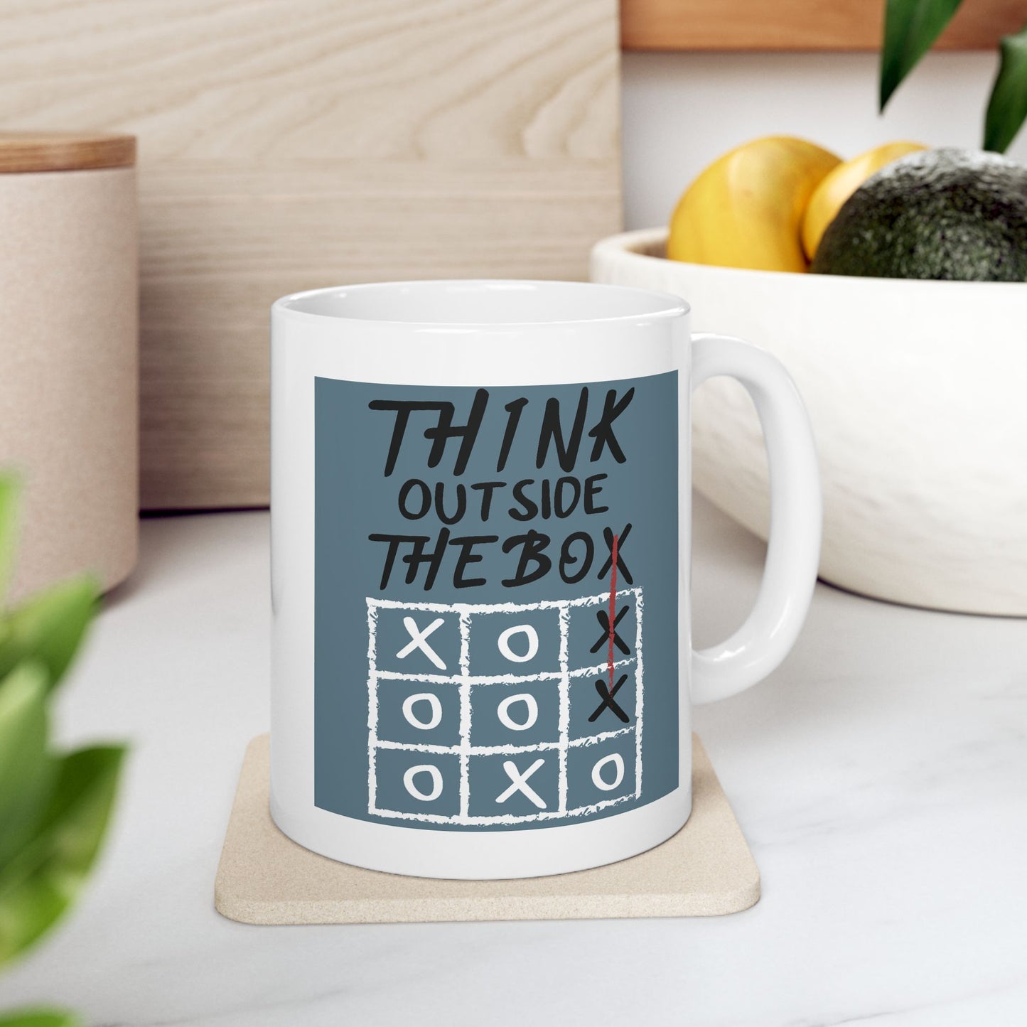 Motivation Mug - Think Outside The Box Naughts & Crosses