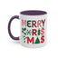 Christmas Mug - Merry Christmas Red Green & Gold Decorative Text