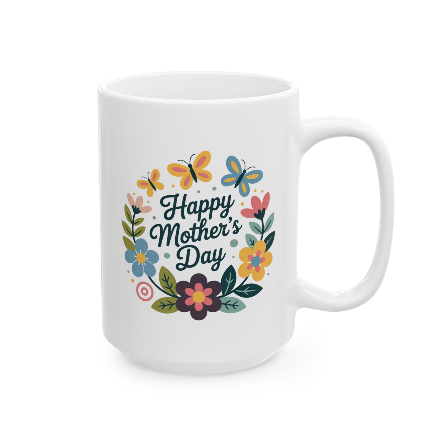 Mother's Day Mug - Happy Mother's Day Floral Butterflies