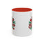 Christmas Mug - Merry Christmas Maroon Text Ornaments