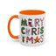 Christmas Mug - Merry Christmas Green Red & Gold Patterned Text