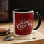 Christmas Mug - Merry Christmas White Text Maroon Background