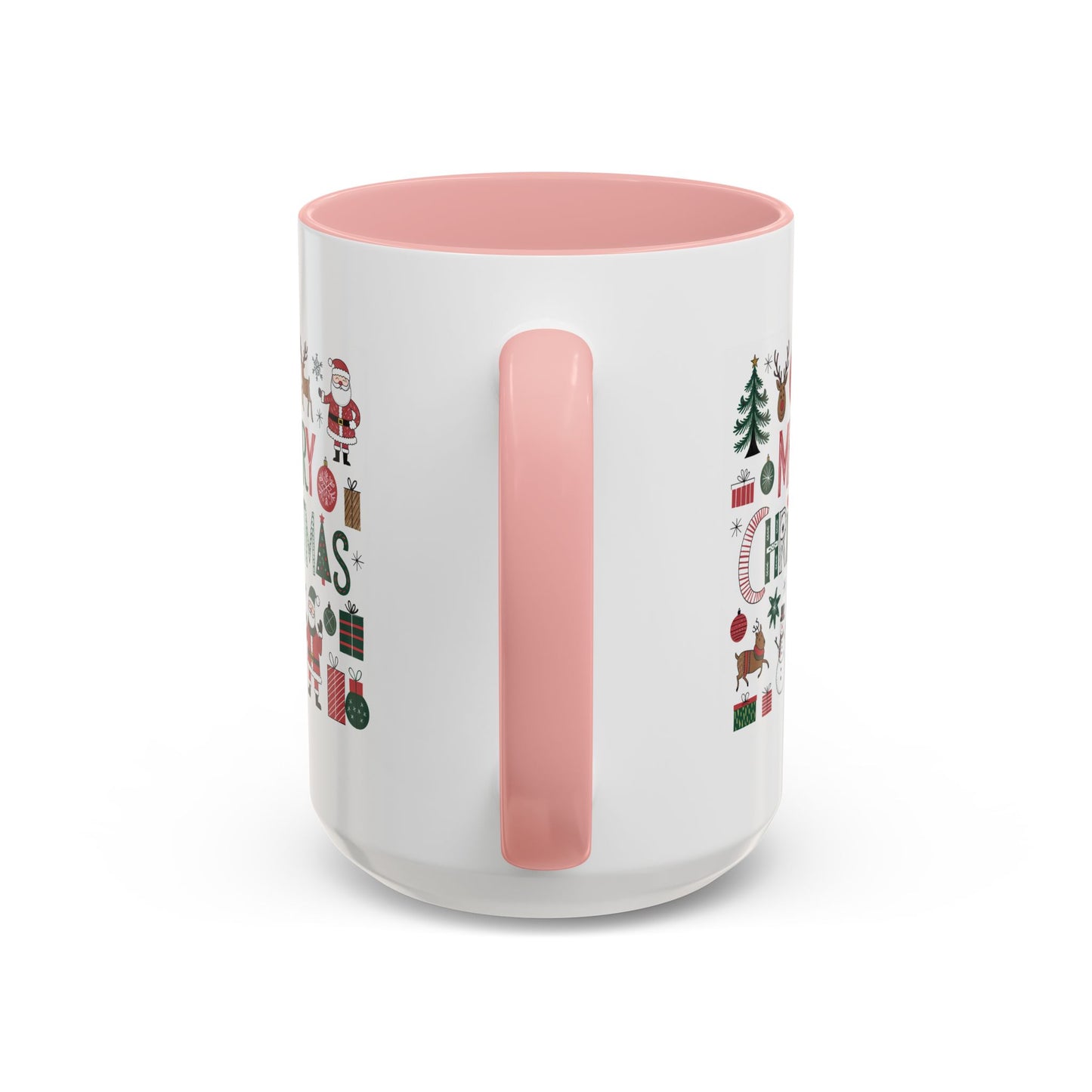Christmas Mug - Merry Christmas Red White & Green Text Collage