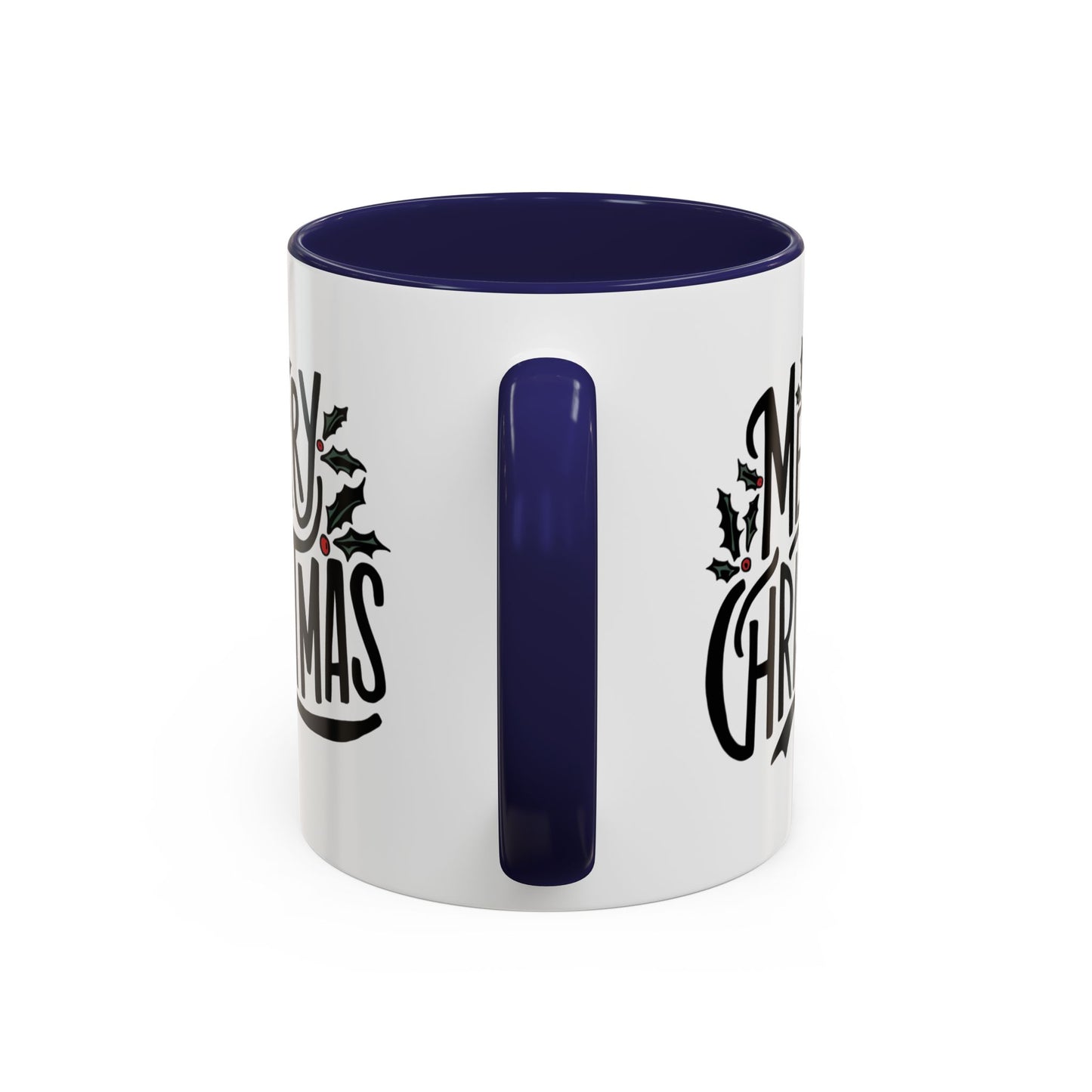 Christmas Mug - Merry Christmas Black Text Mistletoe