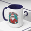 Christmas Mug - Merry Christmas Black & Red Text Cool Santa