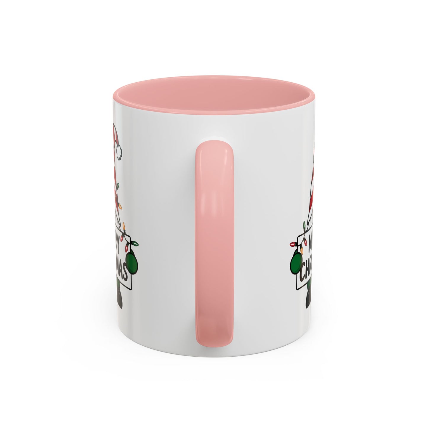 Christmas Mug - Merry Christmas Black Text Gnome Lights