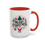 Christmas Mug - Merry Christmas Black Text Santa Reindeer Snowmen Ornaments