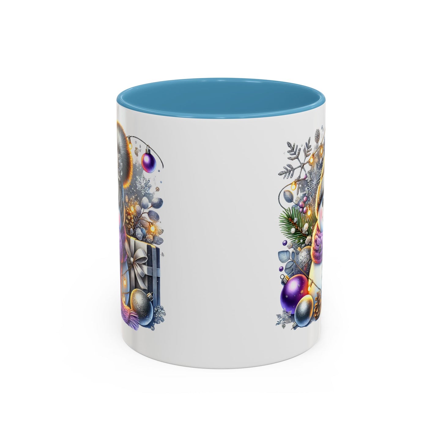 Christmas Mug - Purple and Silver Snowman