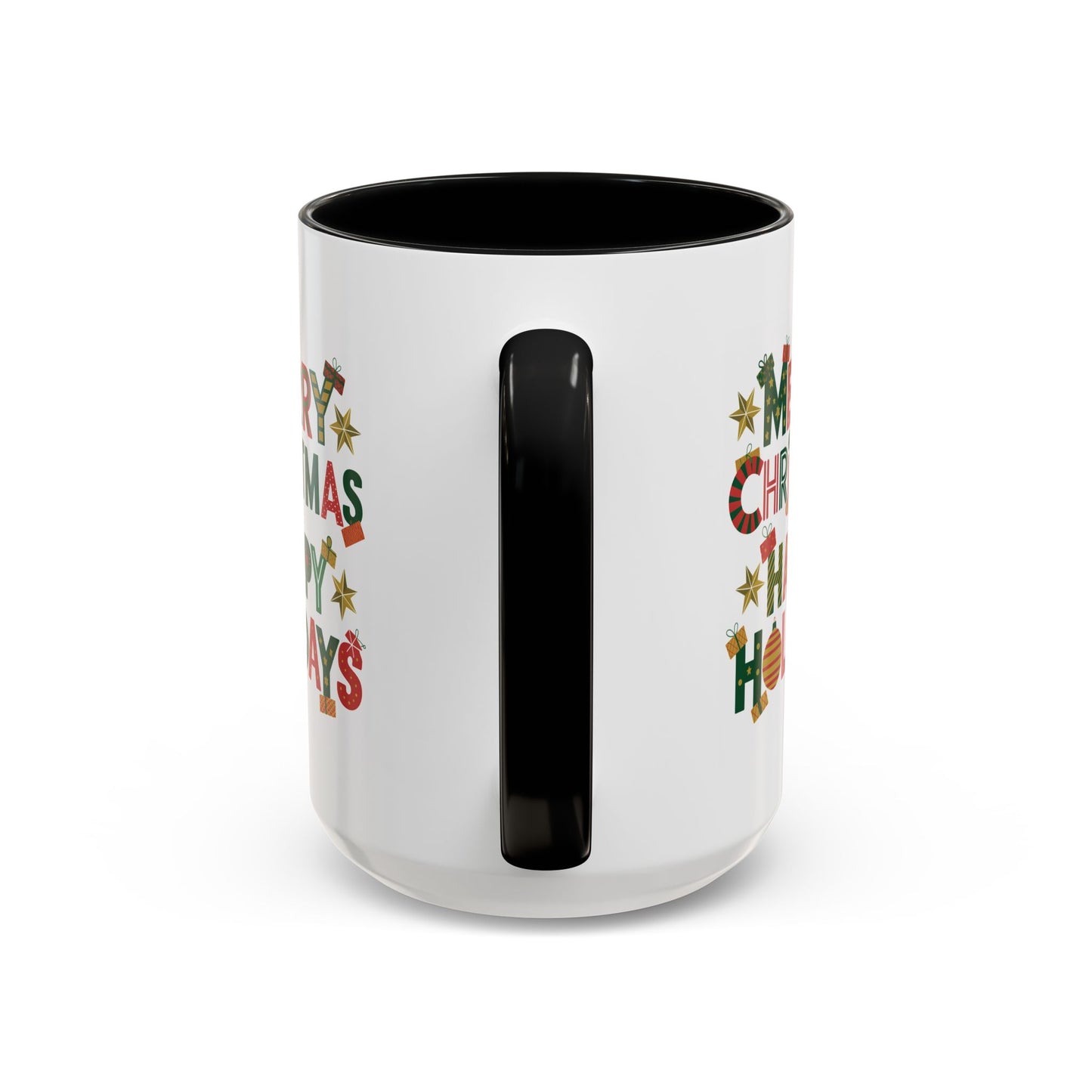 Christmas Mug - Merry Christmas Happy Holidays Decorative Text