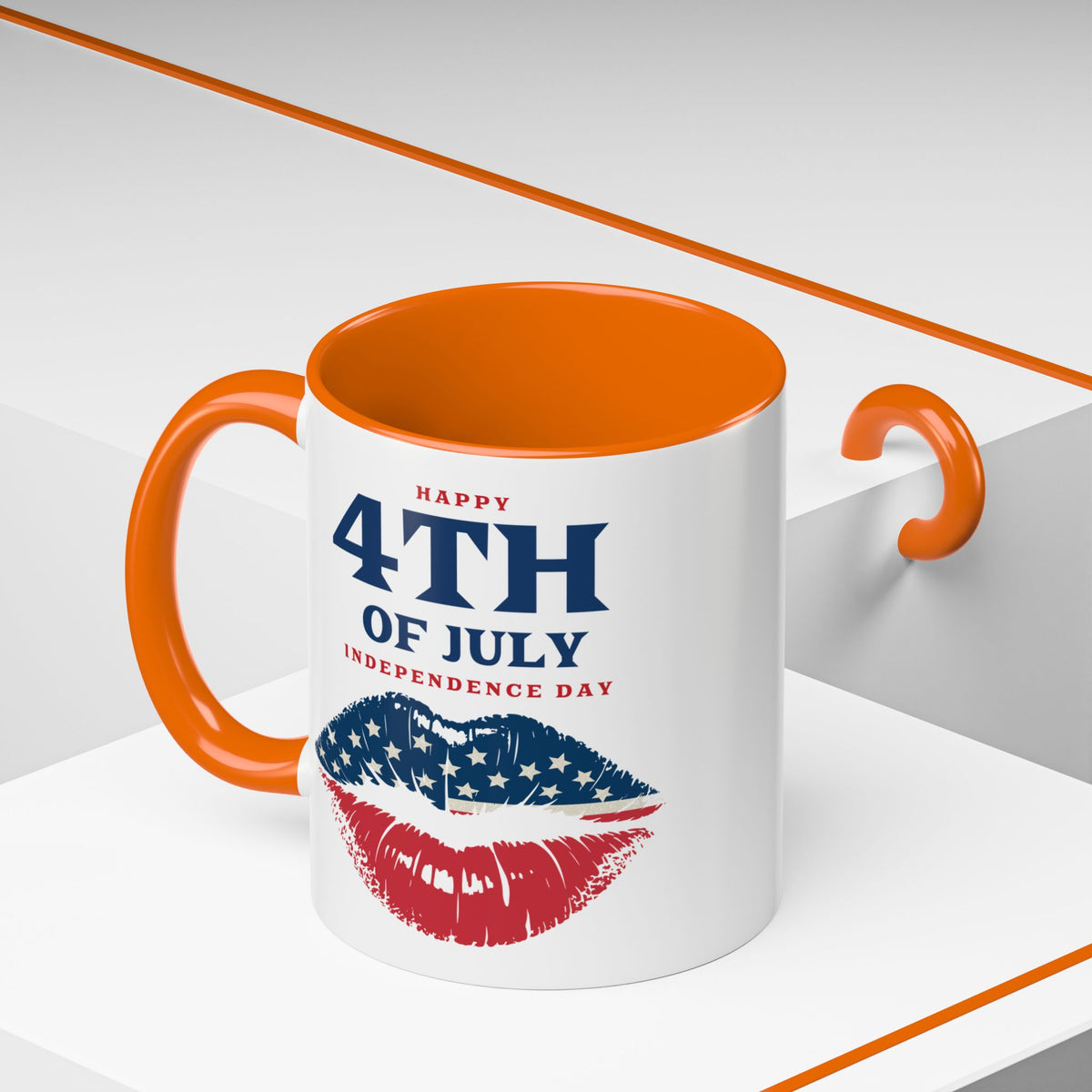 4th of July Mug - Happy 4th of July Flag Lips