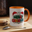 Christmas Mug - Merry Christmas Green Red Yellow and Blue Text Red Hats