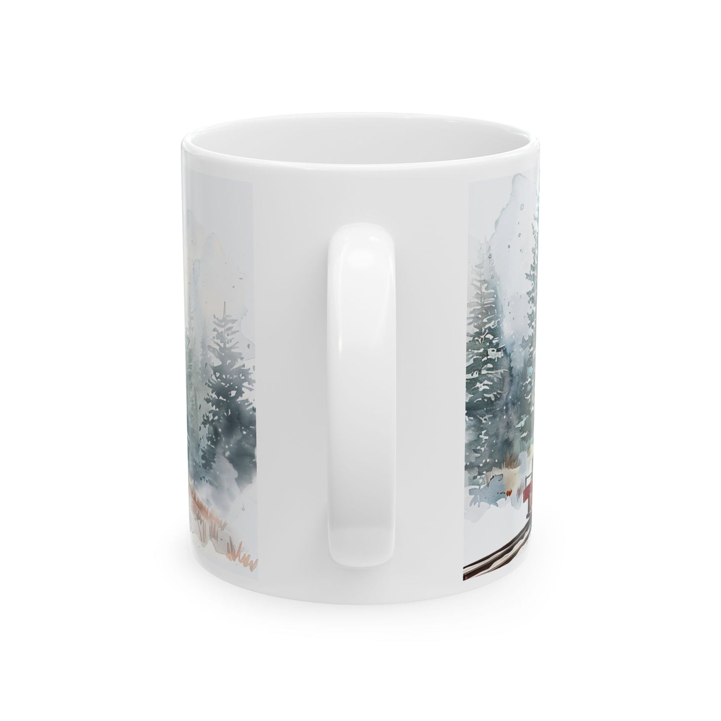 Christmas Mug - Snowy Landscape Train Wrap 5