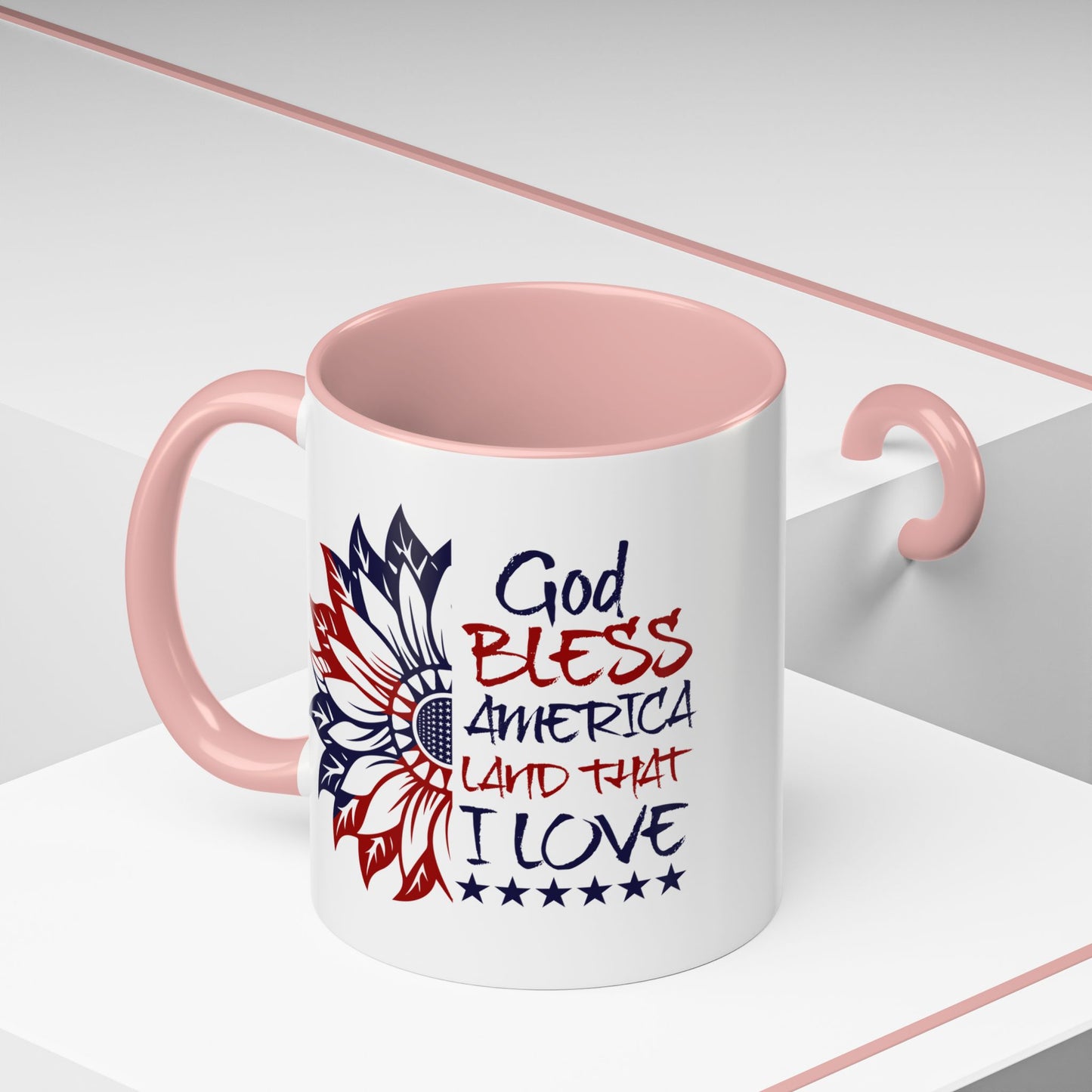 4th of July Mug - God Bless America Sunflower