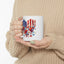 4th of July Mug - Patriotic USA Flowers Heart