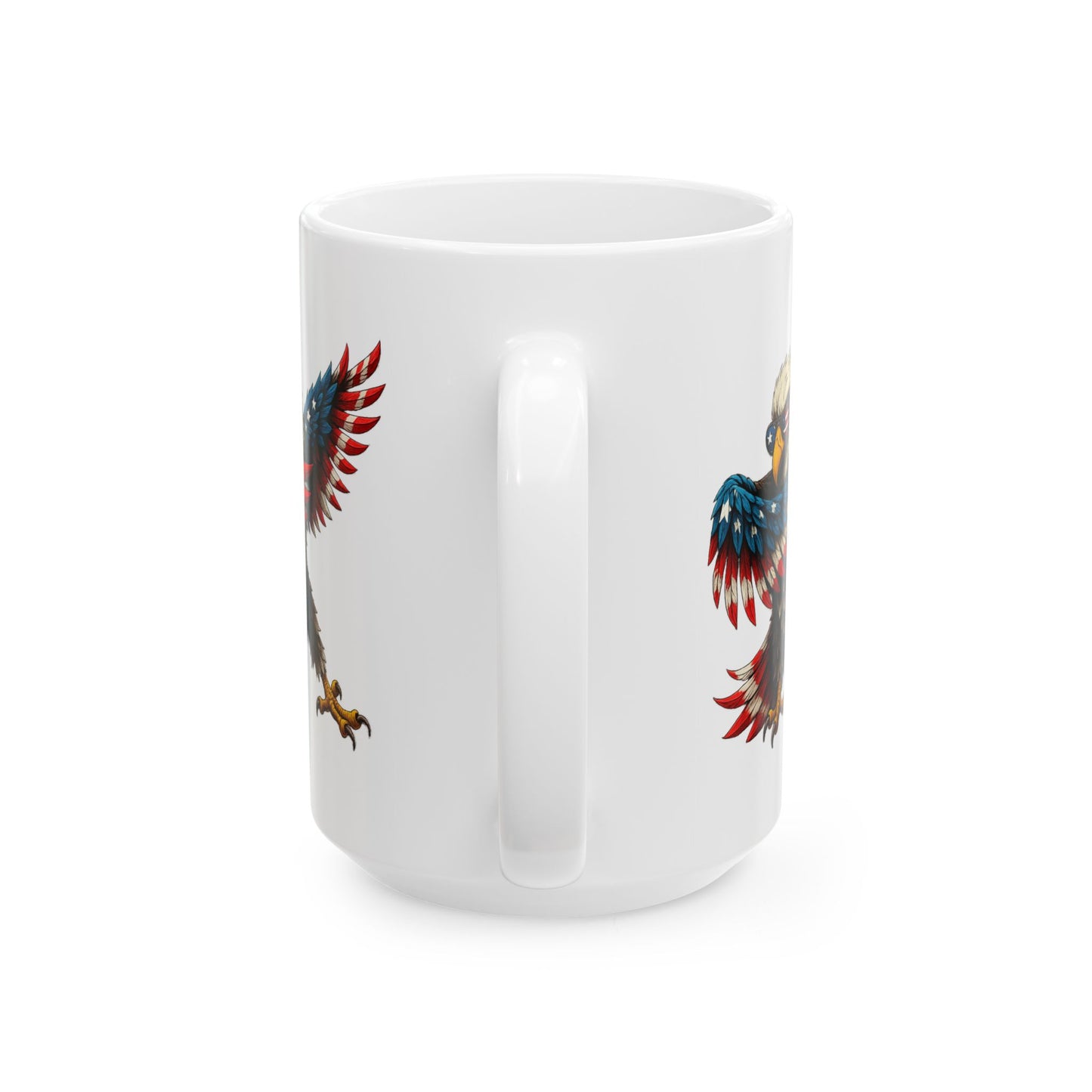 4th of July Mug - Patriotic Bald Eagle American Flag