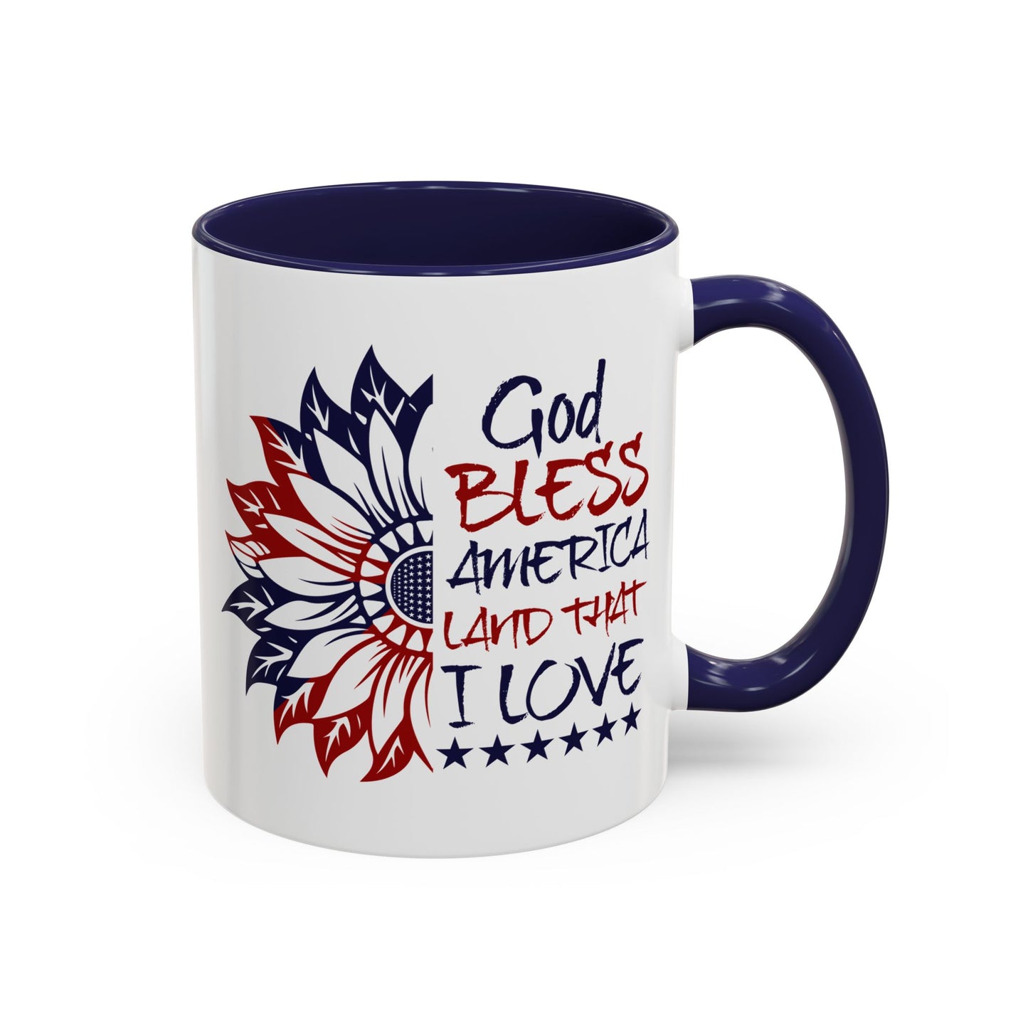 4th of July Mug - God Bless America Sunflower