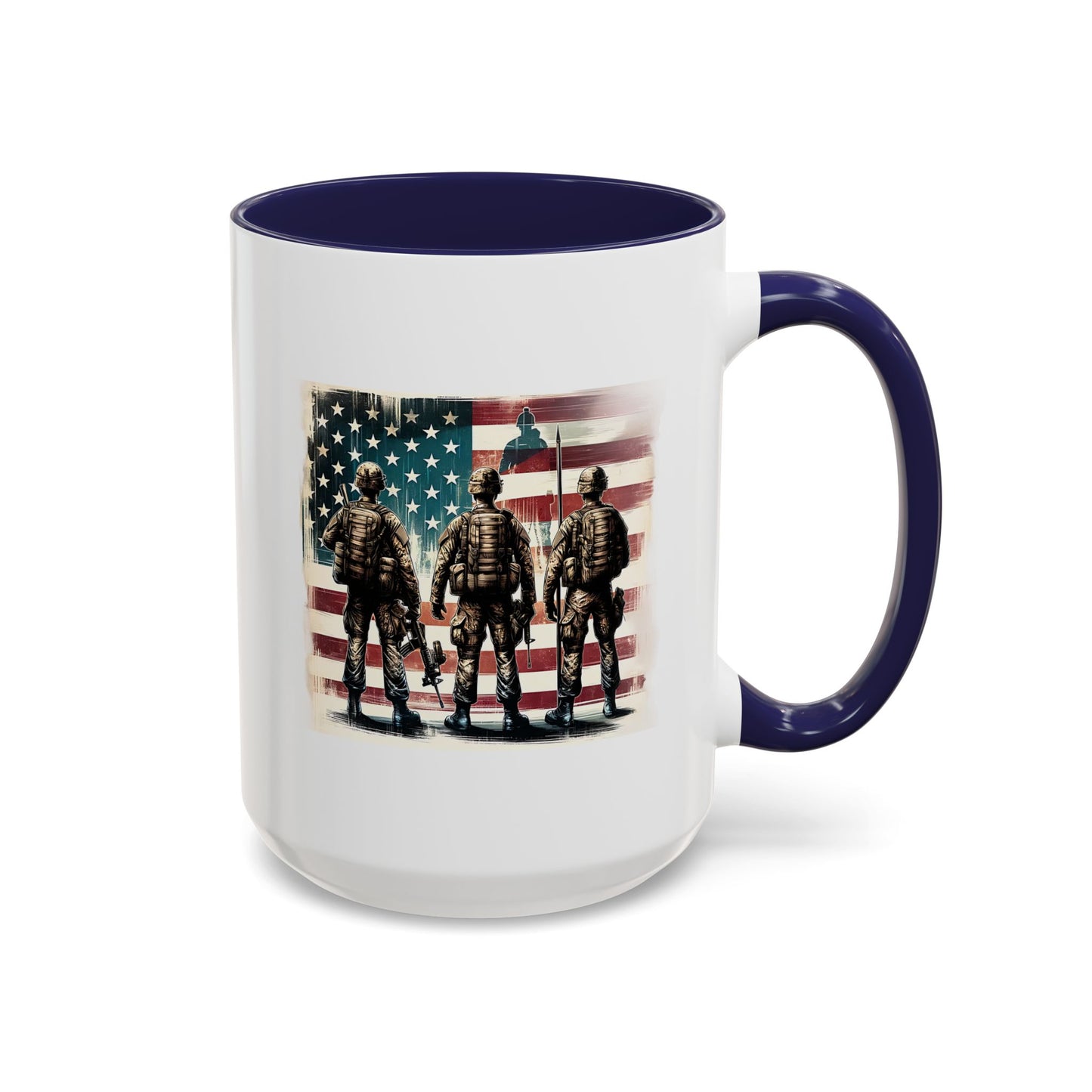 4th of July Mug - Soldiers American Flag