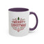 Christmas Mug - Merry Christmas Maroon Text Tree Star