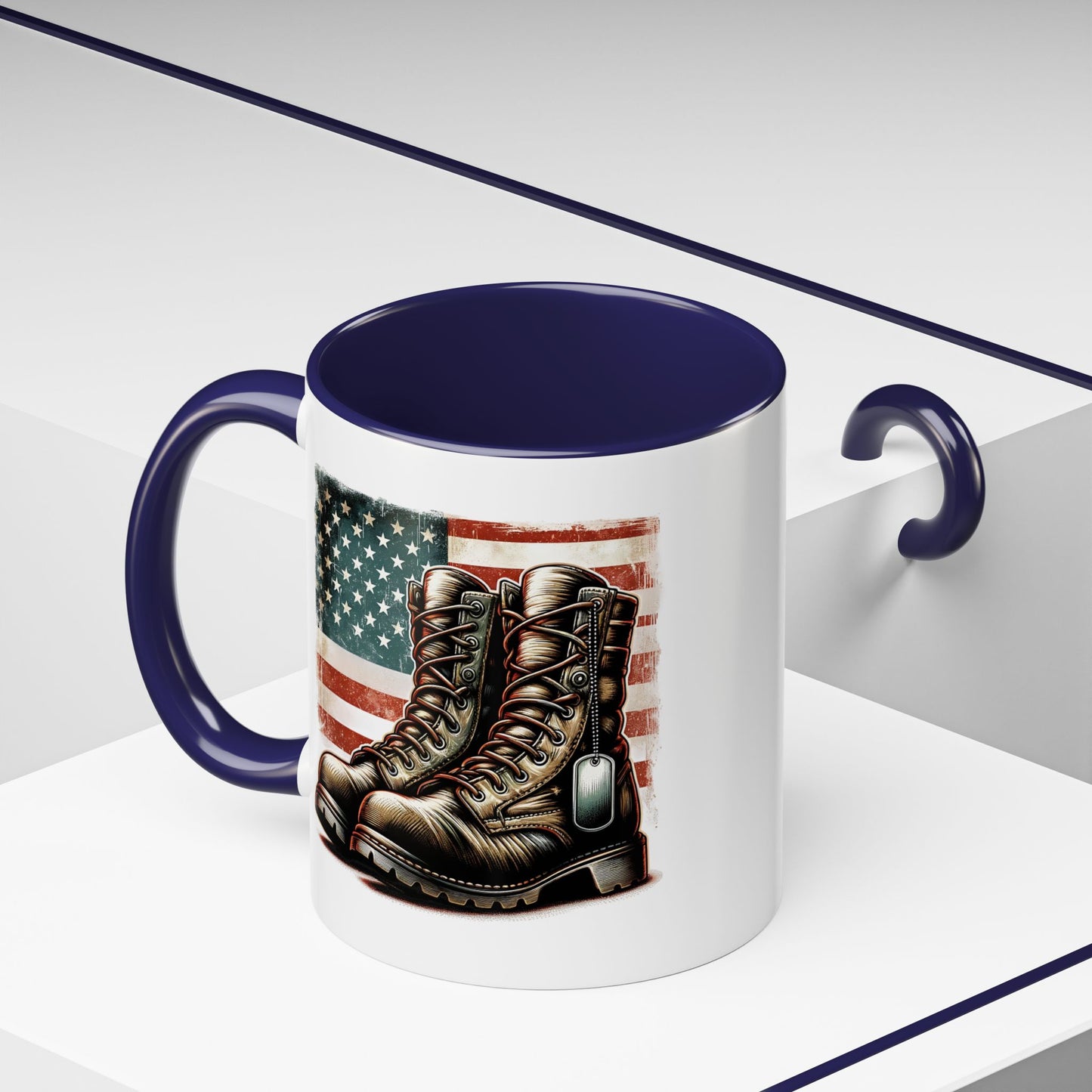 4th of July Mug - Fallen Soldier Boots Flag