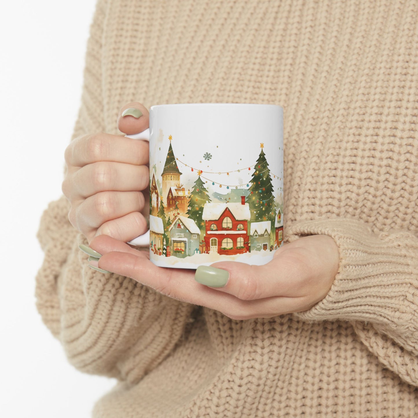 Christmas Mug - Snowy Village Wrap