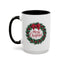 Christmas Mug - Merry Christmas Red Text Bow Wreath